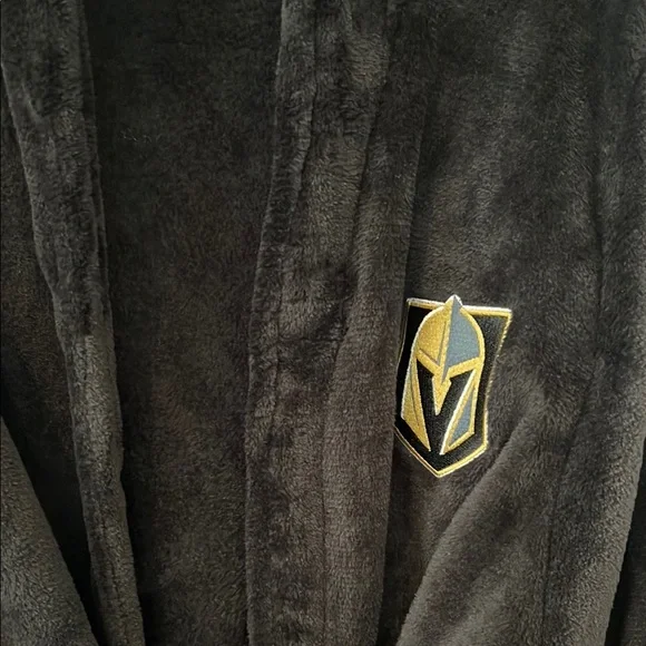 Las Vegas Knights Black Plush Robe with Embroidered Logo - Picture 2 of 3